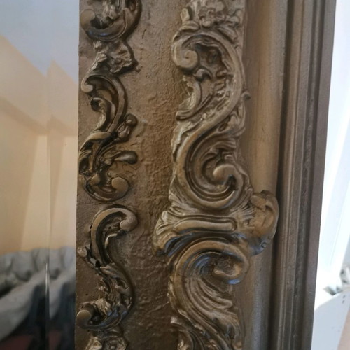 Antique mirror used with carved frame and bijou glass