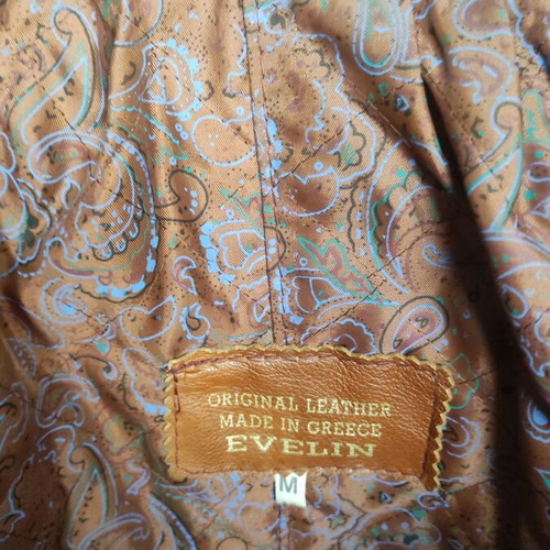 Leather men's jacket used, brown, size M