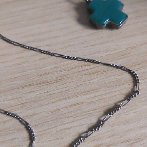 Vintage turquoise cross used with 2x2 semi-precious stone
