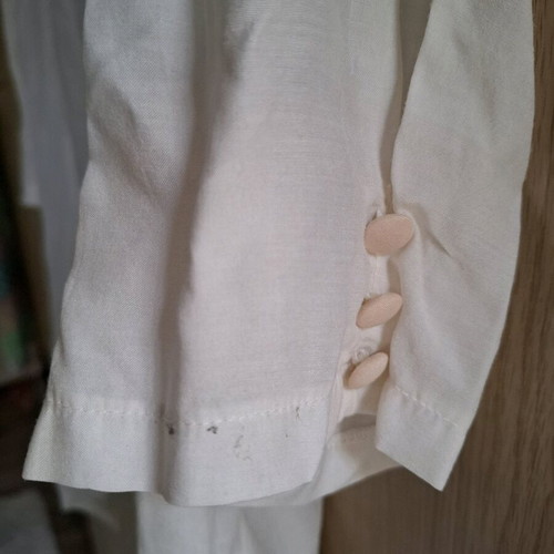 Vintage women's shirt used, size M, white with salmon details