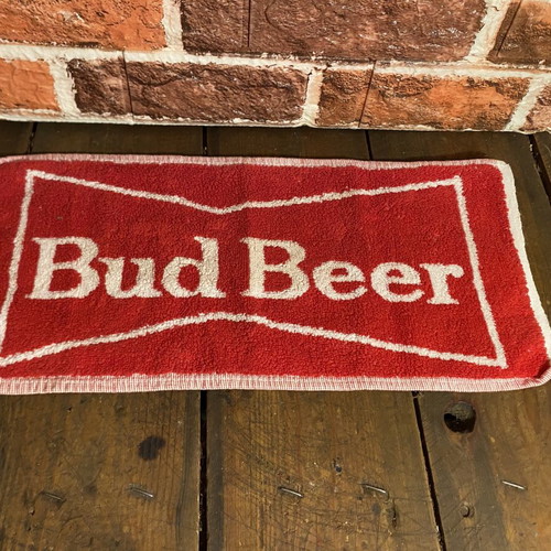 Bud Beer bar towel used, vintage
