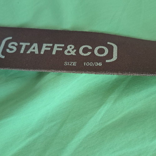 Staff leather belt white like new, size 115
