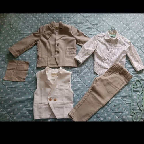 Baptism outfit set for boy 18-24 months like new, handmade