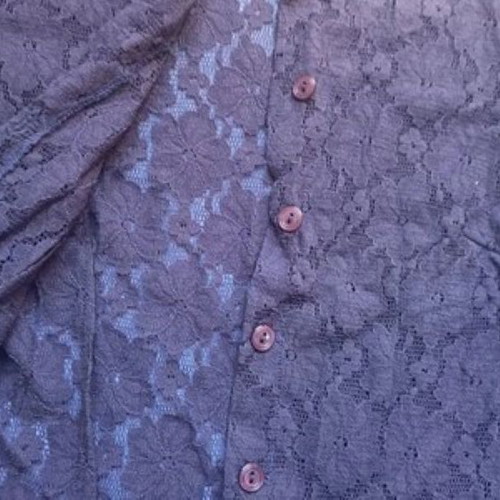 Lace blouse with flowers size S like new, black