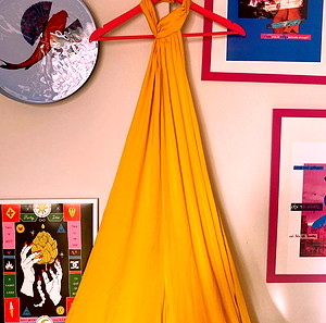 NastyGal Yellow Jumpsuit halter neck & open back