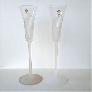 Ποτήρια σαμπάνιας (δύο) κρυστάλλινα vintage SASAKI