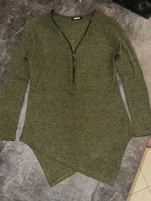 Μπλουζάκι ασύμμετρο με φερμουάρ Paranoia σαν καινούργιο, πράσινο