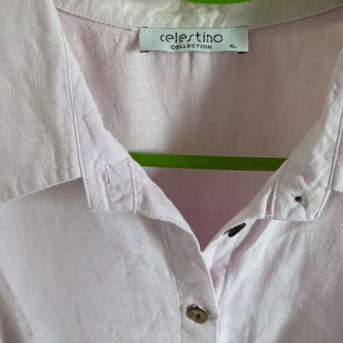 Celestino women's shirt like new, 100% linen, pink and purple, XL