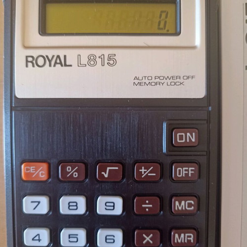 Vintage συλλεκτικός υπολογιστής τσέπης Royal L 815 καινούργιο