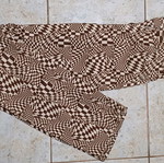 Pants used with brown and beige pattern