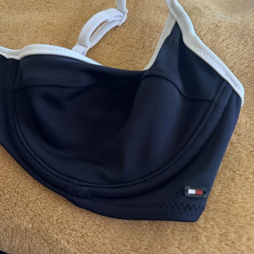 Tommy Hilfiger bikini top like new, white and blue