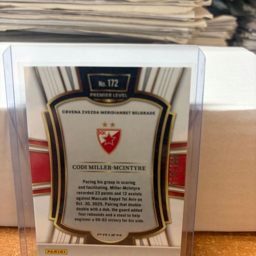 Select Euroleague Codi Miller-Mcintyre Premier Level Red and Snapshot Red cards new