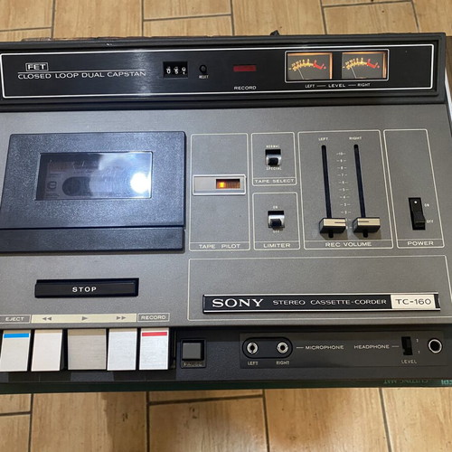 Sony TC-160 stereo cassette-corder, vintage top-loading