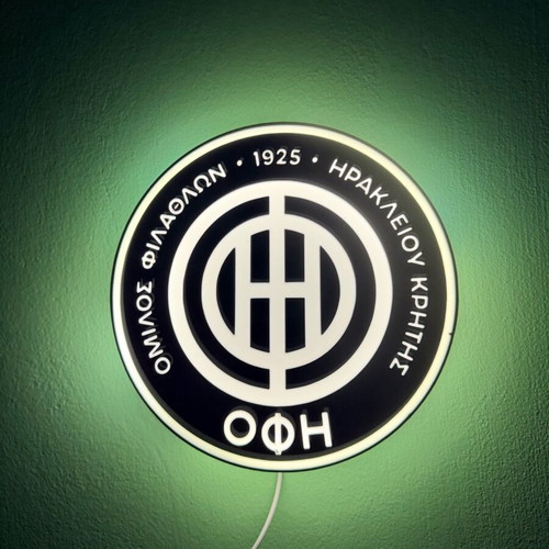 Custom LED light ΟΦΗ like new with base and keychain