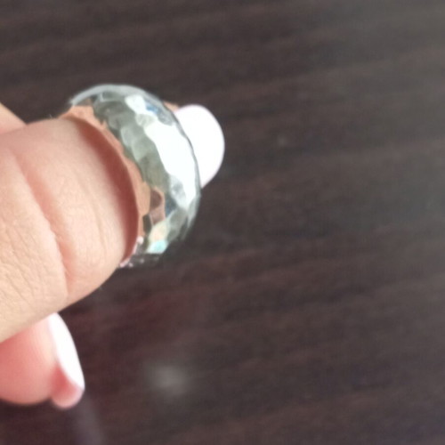 Silver ring 950 handmade, forged, like new, size 56-57