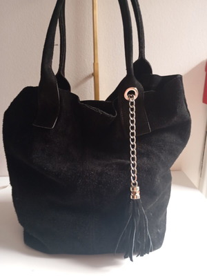Souede women's shoulder bag like new, leather, black, made in Italy