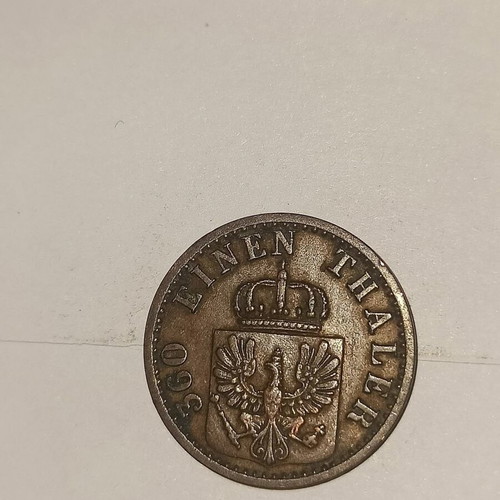Prussia 1 Pfenning 1868 coin used