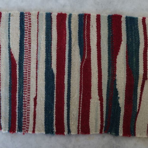 Woven fabric used with stripes on white background