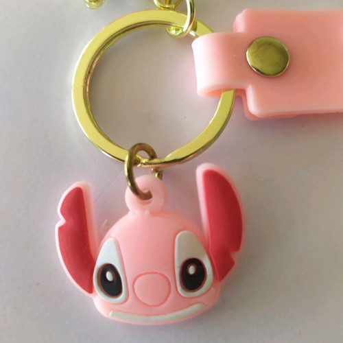 Stitch keychain new, pink