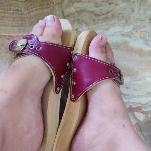 Scholl slippers, red, size 38
