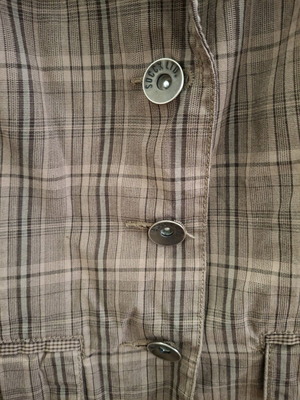 Vintage Khaki Tartan Military Jacket like new