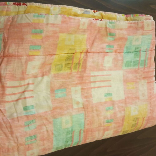 Light quilt used, 2.10x1.40 m, colorful yellow and orange
