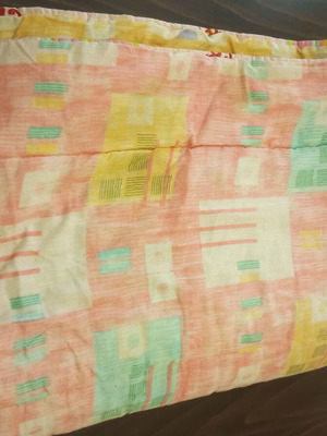 Light quilt used, 2.10x1.40 m, colorful yellow and orange