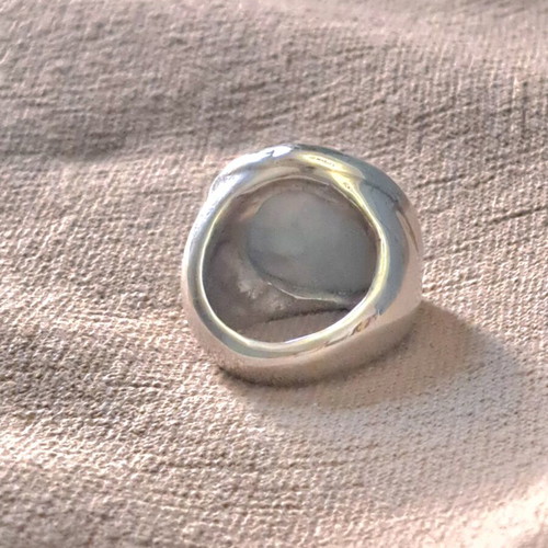 Handmade 925 silver ring with natural Larimar