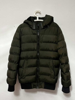 Χειμωνιάτικο μπουφάν μεταχειρισμένο με γούνα, μέγεθος Large, λαδί