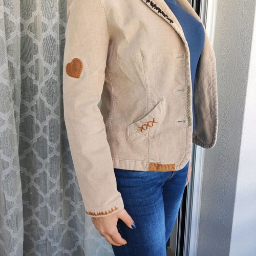 Love Moschino Corduroy Jacket used, beige, size 44 medium