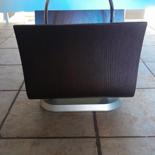 Walnut wood magazine rack in brown color like new
