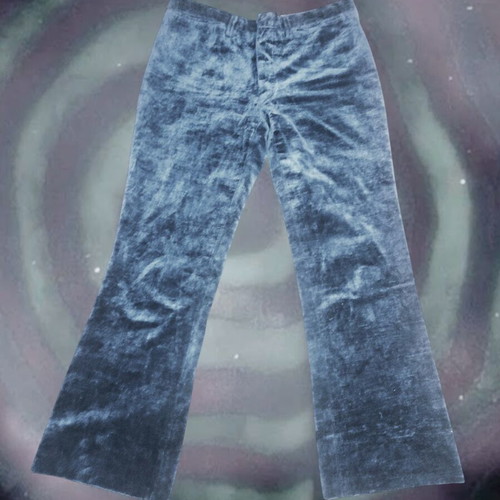 Velvet flare trousers blue used, size XS