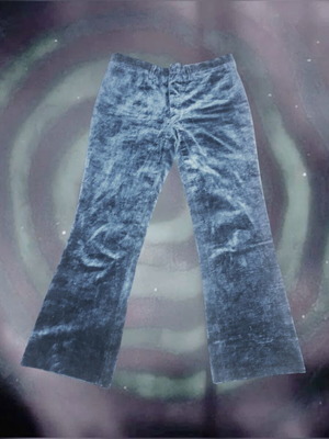 Velvet flare trousers blue used, size XS