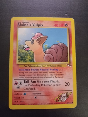 Blaine's Vulpix Pokemon Gym Heroes Set 2000 κάρτα μεταχειρισμένη, σε LP κατάσταση