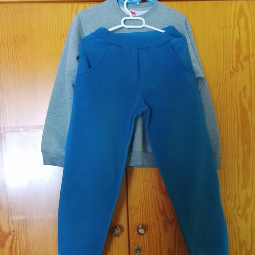 Joyce boys' tracksuit used, size 152-158 cm, gray and turquoise