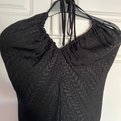 Nadia Rapti dress new, black, size S with slit and tie back