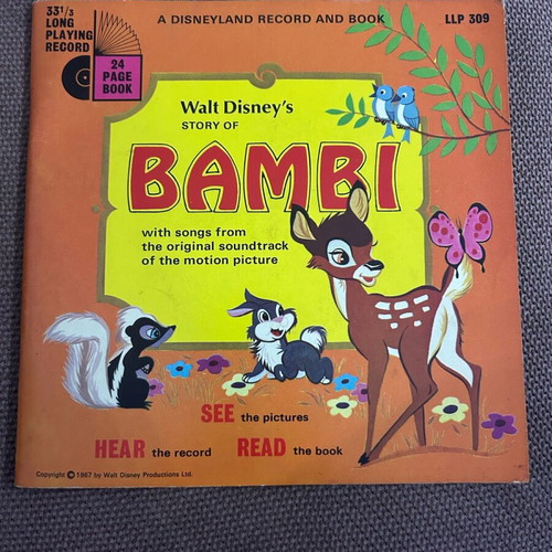Walt Disney's Story of Bambi collectible set like new, book and vinyl record