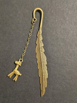 Metal retro bookmark with decorative giraffe like new