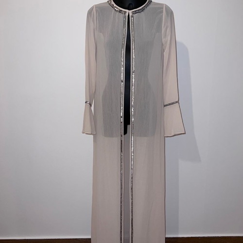 Mango summer coat caftan Small with sequins beige pink new