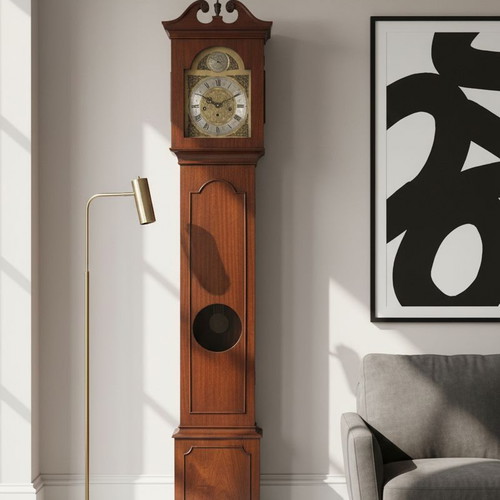 Grandfather clock Franz Hermle used, German floor clock 1960s-70s
