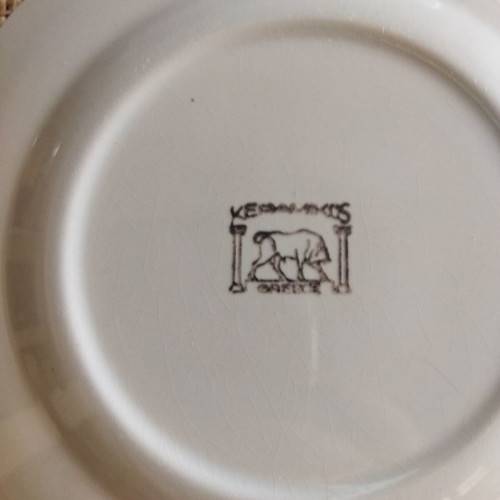 Keramikos vintage plates set of six with romantic design like new