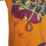 Fruit of the Loom Africana Handmade T-shirt new, colorful orange