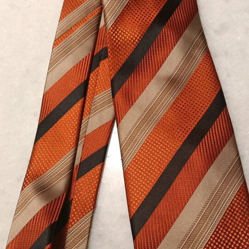 Antonio Billiano silk tie from Italy like new, multicolor orange