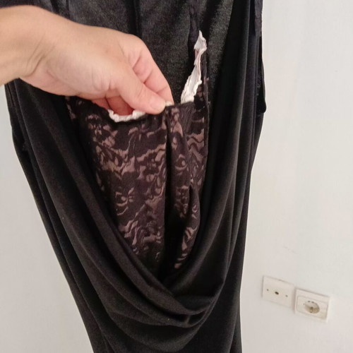Women's dress with lace like new, black and pink, size M