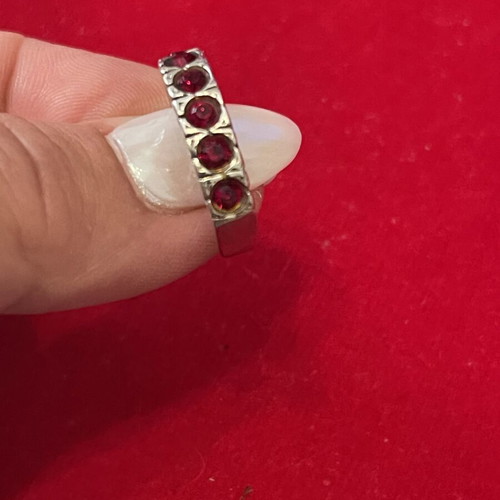 Silver 925 ring with semiprecious stones used, size 54