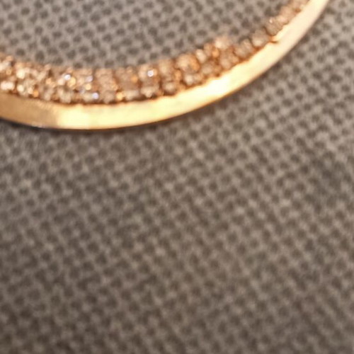 Hoop earrings with rhinestones like new, gold color