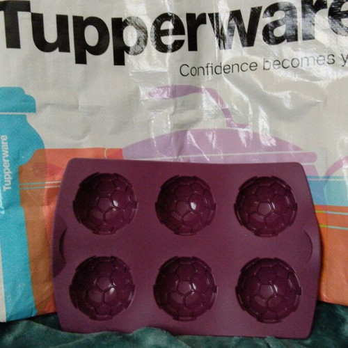 Tupperware silicone cake mold football shaped new