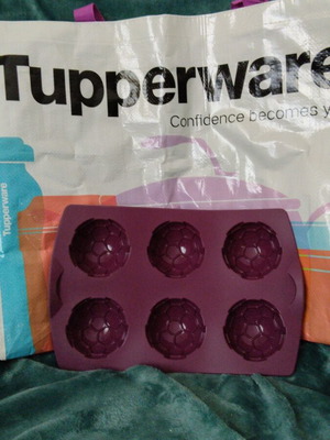 Tupperware silicone cake mold football shaped new