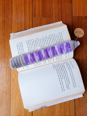 Pencil bookmark purple ombre crocheted handmade, new
