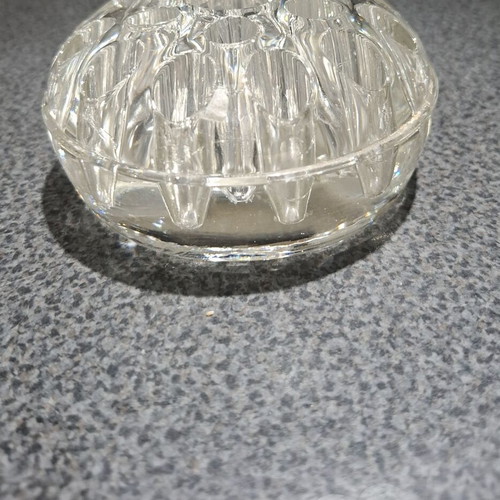 Crystal Flower Frog with 19 Holes like new, vintage pressed glass